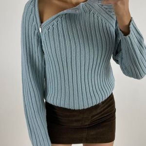 Blue zip sweater size small